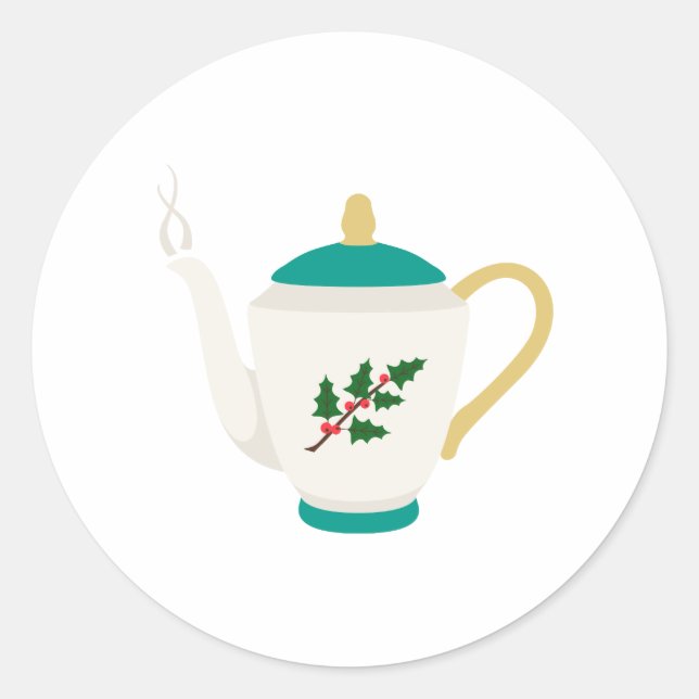 Sticker Rond Thé de Noël (Devant)