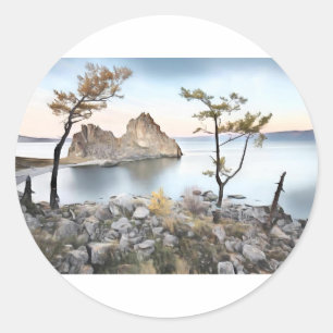 Sticker Rond The Intriguing Beach