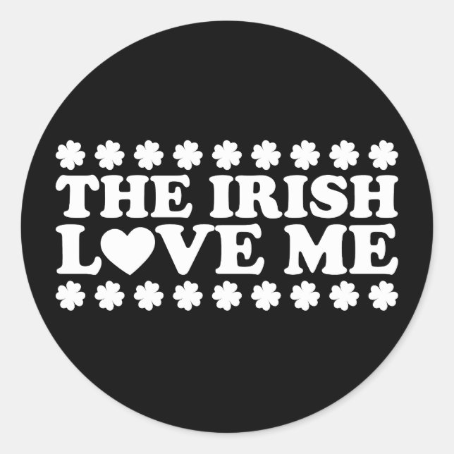 Sticker Rond The Irish Love Me Shamrock St Patrick's Day Retro (Devant)