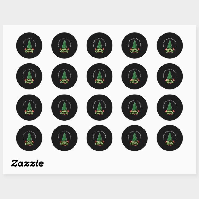 Sticker Rond The Light of Love on Holy Night (Feuille)