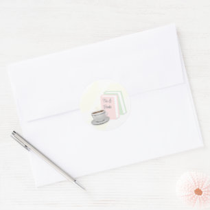 Sticker Rond Thé & Livres Shower de Mariée
