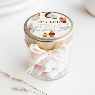 Sticker Rond Thé pour deux   Baby shower Tea Party