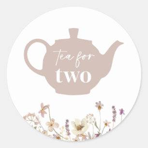 Sticker Rond Thé pour deux fleurs