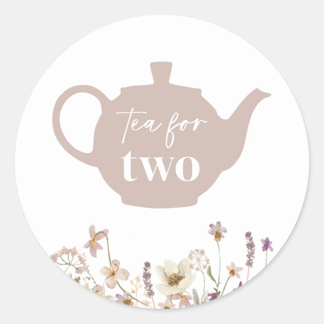 Sticker Rond Thé pour deux fleurs (Devant)