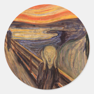 Sticker Rond The Scream - Edvard Munch
