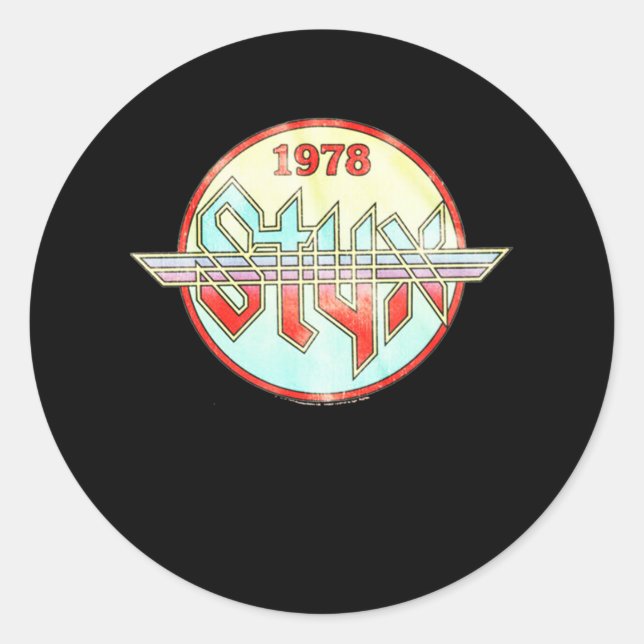Sticker Rond The STYX Band Top Music Lover Cadeau Pour Ventilat (Devant)