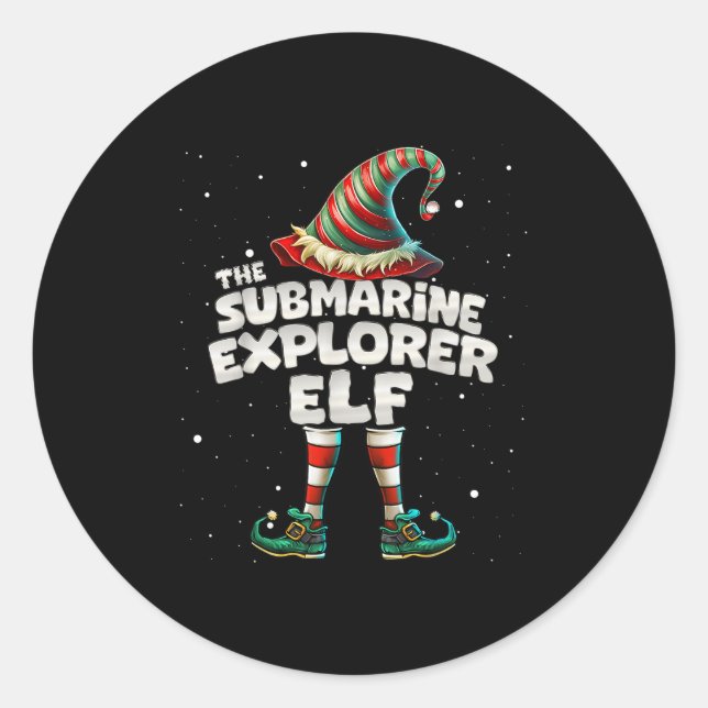 Sticker Rond The Submarine Explorer Elf Family Matching Group C (Devant)