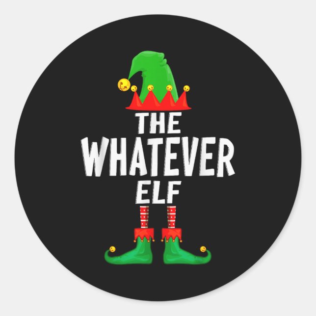 Sticker Rond The Whatever Elf Matching Family Christmas  (Devant)