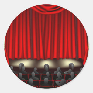 Sticker Rond Théâtre avec l'assistance