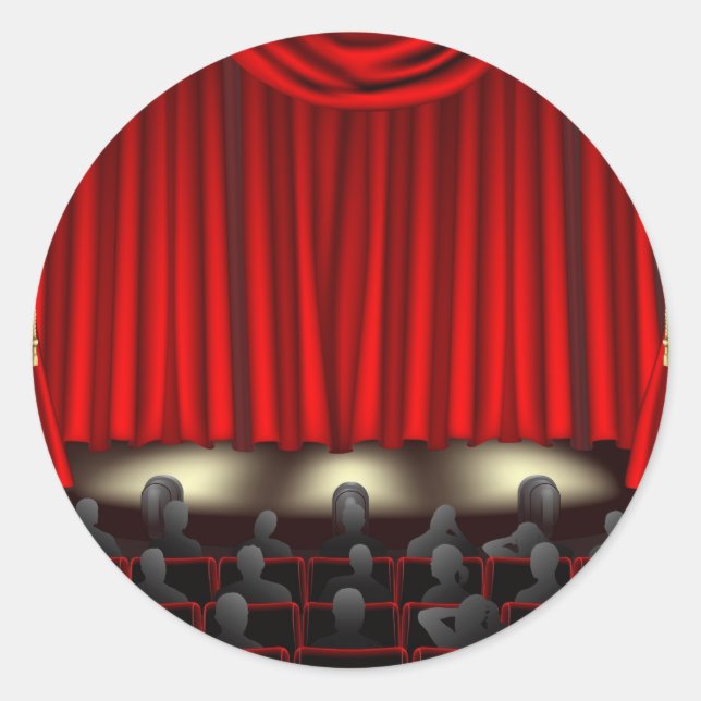 Sticker Rond Théâtre avec public (Devant)