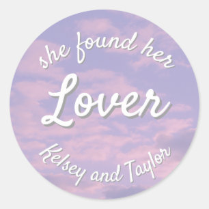 Sticker Rond Thème Amant de Nuages de Rêve