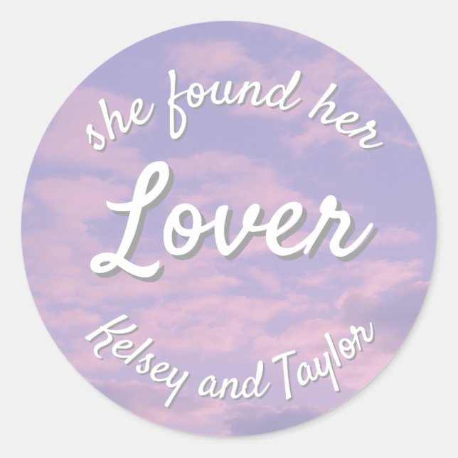 Sticker Rond Thème Amant de Nuages de Rêve (Devant)