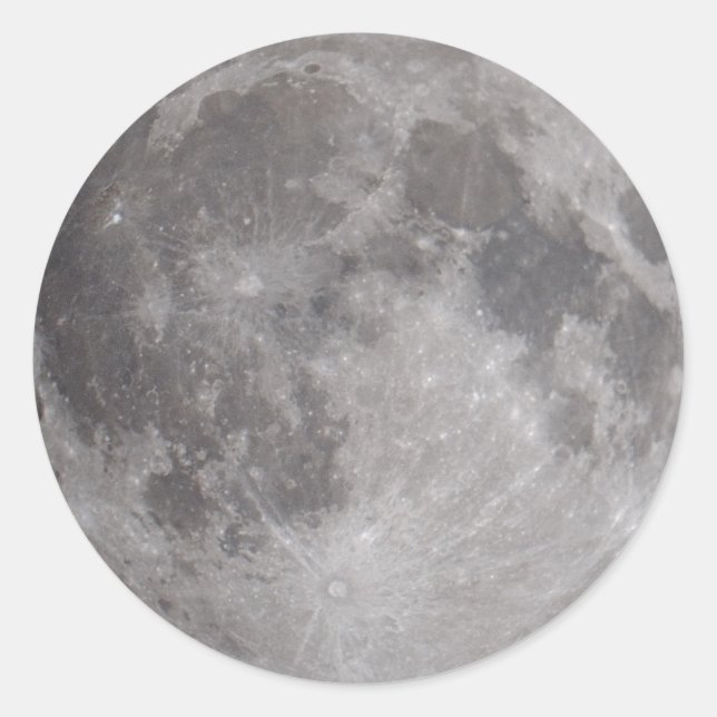 Sticker Rond Thème Astronomie Pleine lune (Devant)