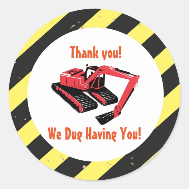 Sticker Rond Thème de construction (Devant)