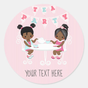 Sticker Rond Thème de fête d'anniversaire shabby-chic personnal