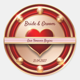 Sticker Rond 🌸 Thème de mariage romantique Rose Gold 💖