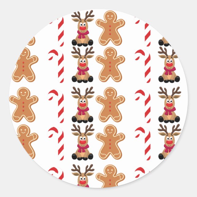 Sticker Rond Thème de Noël (Devant)