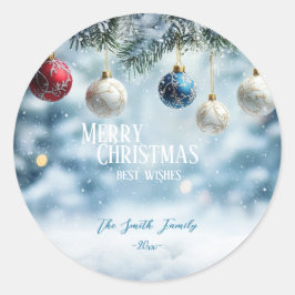 Sticker Rond Thème de Noël coloré moderne