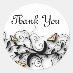 Sticker Rond Thème de papillon