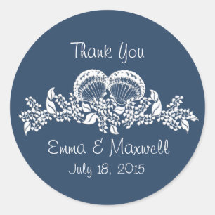 Sticker Rond Thème de plage Sea Shell Garland