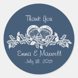 Sticker Rond Thème de plage Sea Shell Garland