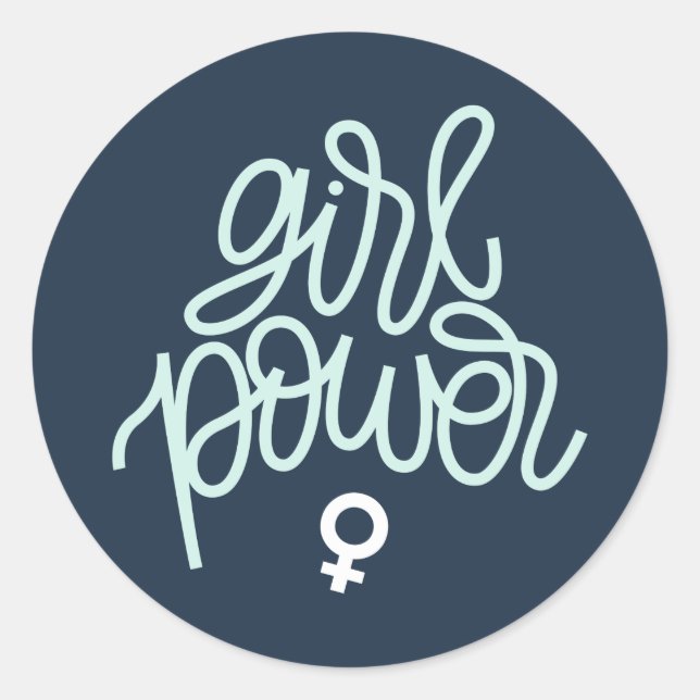 Sticker Rond Thème féministe du "pouvoir féminin" (Devant)