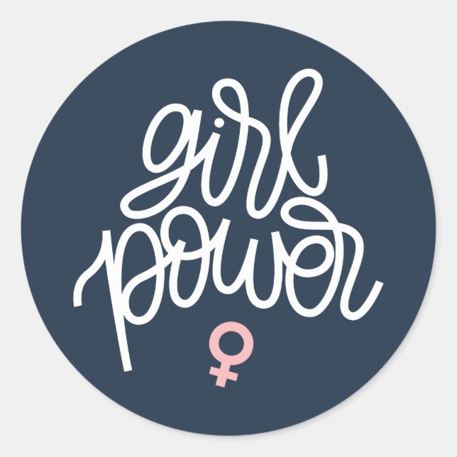 Sticker Rond Thème féministe du "pouvoir féminin" (Devant)
