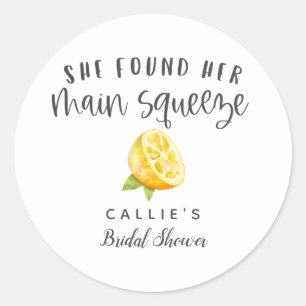 Sticker Rond Thème Mariage Champêtre au Citron 