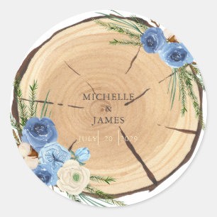 Sticker Rond Thème Rustique Mariage Woodland