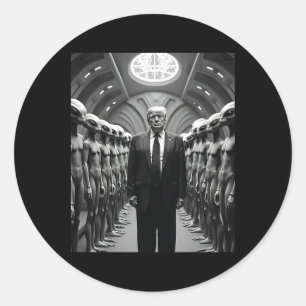 Sticker Rond Théorie de la conspiration de Trump avec les extra