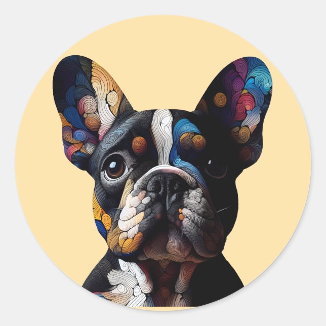 Sticker Rond Théorie des couleurs Frenchie (Devant)