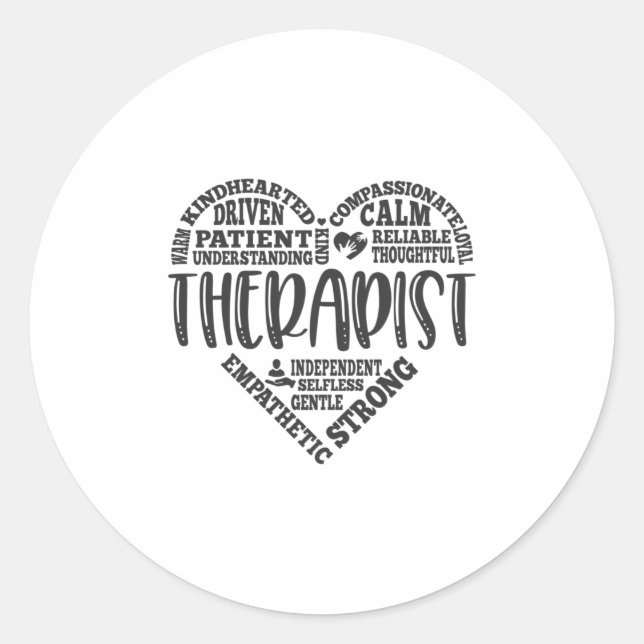 Sticker Rond Thérapeute, comportementale, psychologue (Devant)