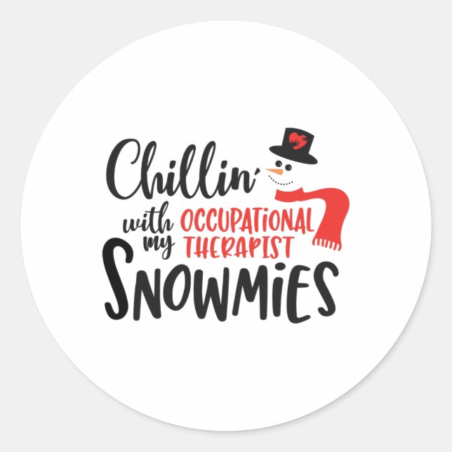 Sticker Rond Thérapeute de Noël OT (Devant)