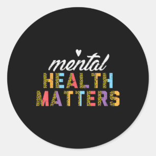 Sticker Rond Thérapeute de sensibilisation en santé mentale Fem
