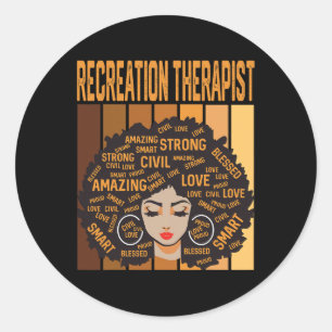 Sticker Rond Thérapeute en réadaptation Mois de l'histoire des