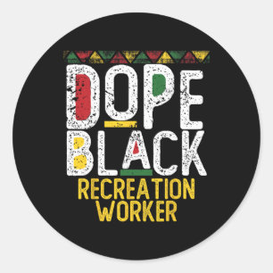 Sticker Rond Thérapeute Récréatif Noir Drogue Mois de l'Histoir