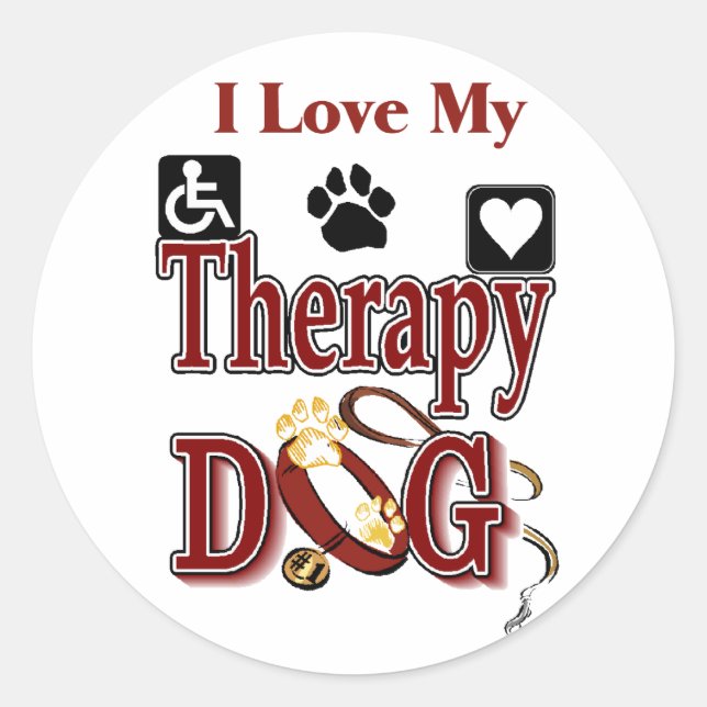Sticker Rond Thérapie Dons des propriétaires de chiens (Devant)