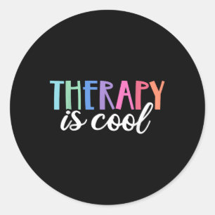 Sticker Rond Thérapie Est Cool Autosoins Mentale S