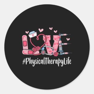 Sticker Rond Thérapie physique Amour Saint-Valentin Femme Cœur