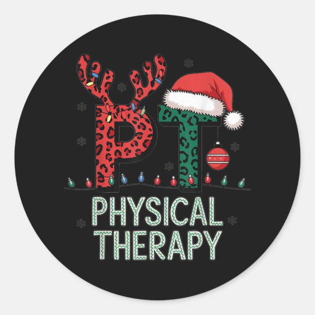 Sticker Rond Thérapie physique Noël Thérapeute de papi de Noël (Devant)