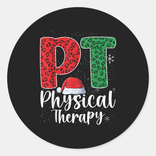Sticker Rond Thérapie physique Noël Thérapeute de papi de Noël (Devant)