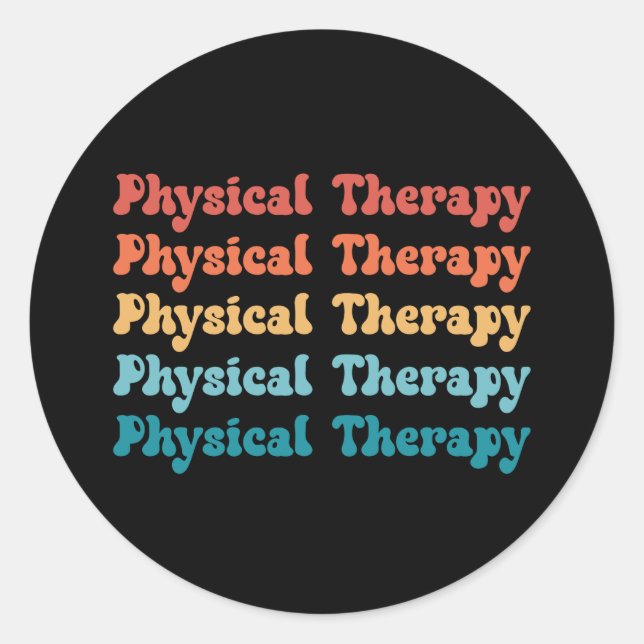 Sticker Rond Thérapie physique PT Retro PT Cadeaux Grad (Devant)
