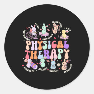 Sticker Rond Thérapie physique Pt Thérapeute physique Pâques