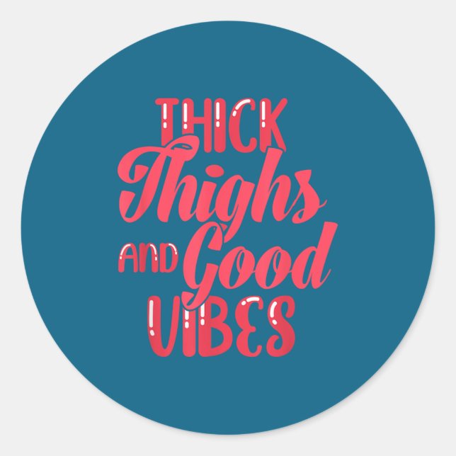 Sticker Rond Thick Thighs Fun Tee For Fat Persons - Black, Plus (Devant)