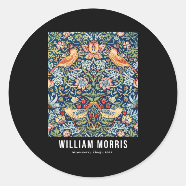 Sticker Rond Thief fraise William Morris Motif (Devant)