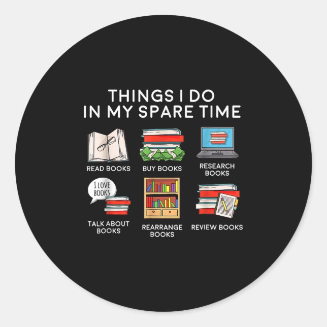 Sticker Rond Things I Do In My Spare Time  (Devant)