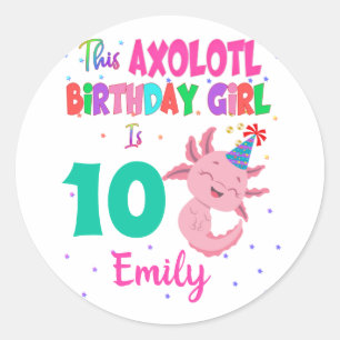 Sticker Rond This Axolotl Girl is Amphibian Salamander
