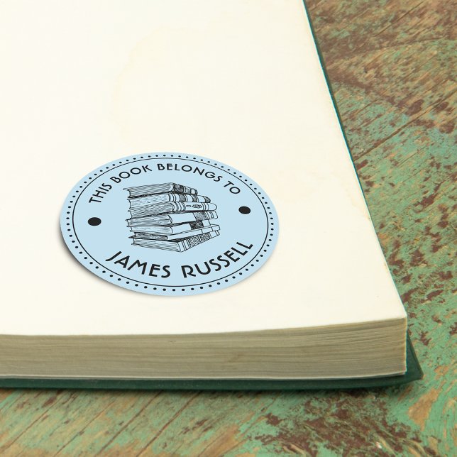 Sticker Rond This Book Belong (This Book Belongs To Personalized Classic Round Sticker)