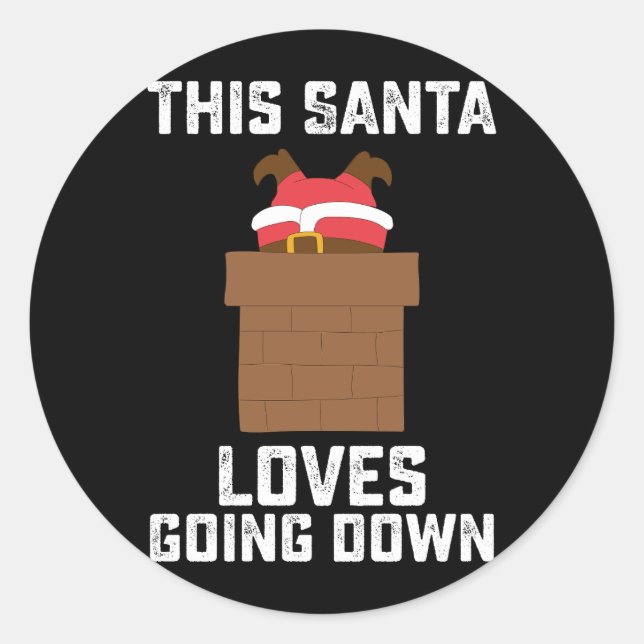 Sticker Rond This Santa Loves Going (Devant)