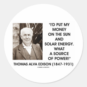 Sticker Rond Thomas Edison Énergie Solaire Solaire Source D'Éne